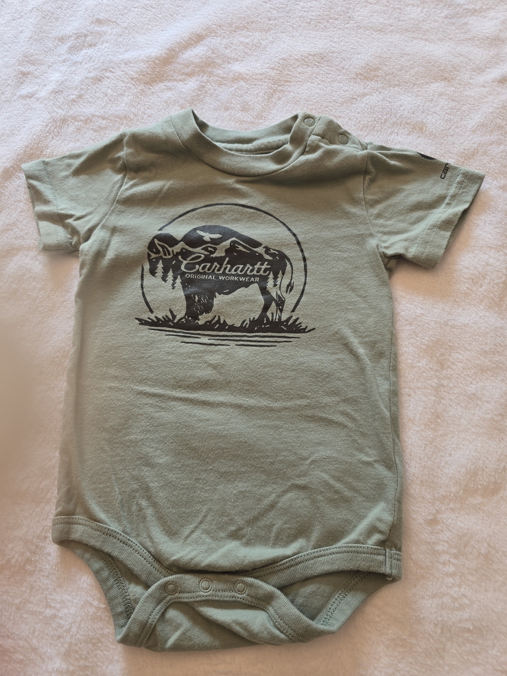 Carhartt Infant Buffalo Graphic Short-Sleeve Bodysuit Green 12M